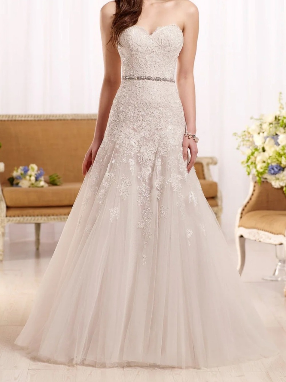 Essence of Australia D2122 - NWT Strapless Lace A-Line Wedding Dress in Ivory